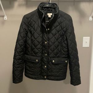 J crew factory black quilted field jacket size small coat